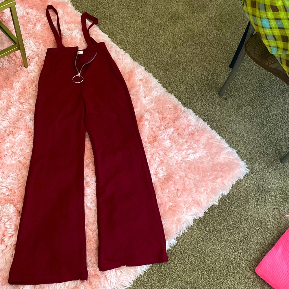 Burgundy overall pants